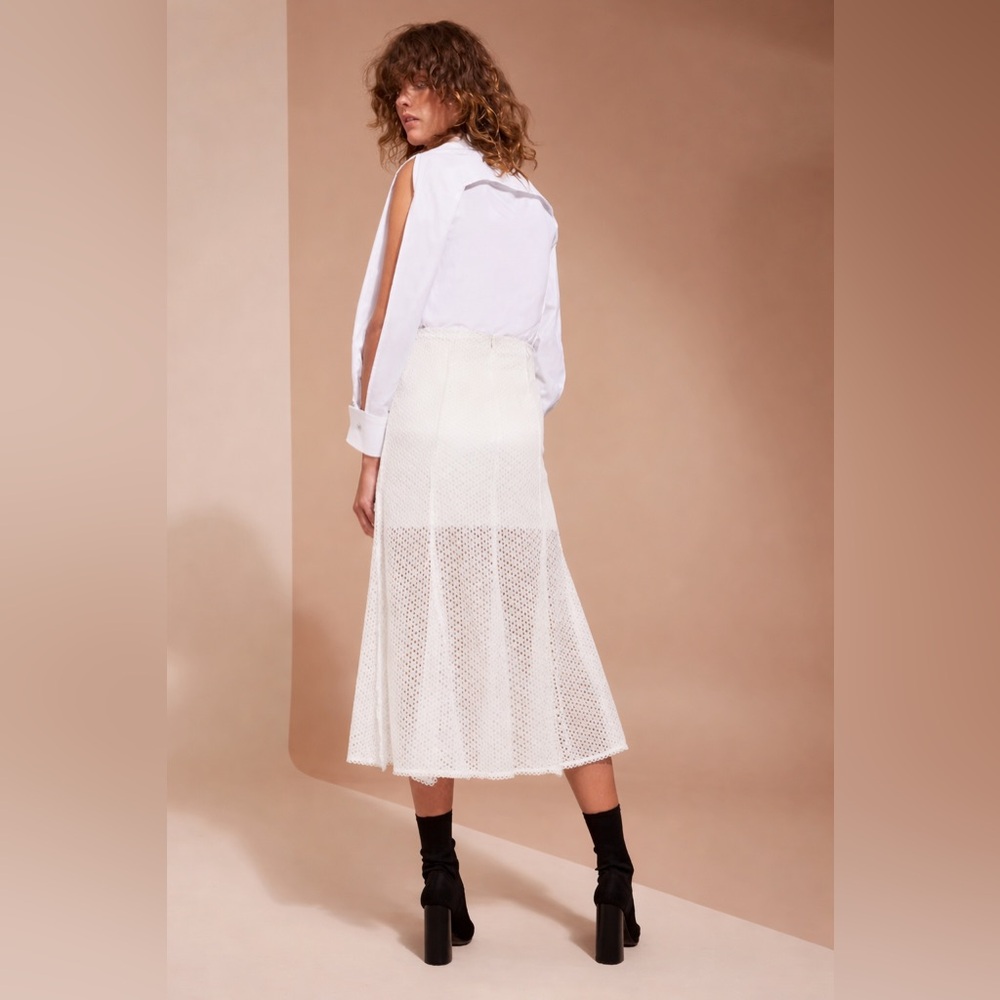 NWT C/MEO Collective White Lace A-Line Skirt - Picture 5 of 5